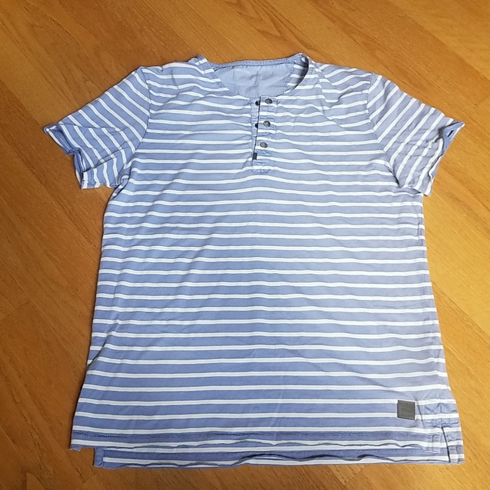 Mens Calvin Klein Striped Henley 🩵
